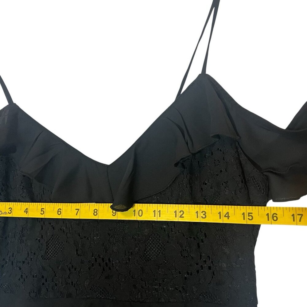 Lulu’s Women’s Dress Black Floral Lace Off Shoulder Ruffle Medium Size Zipper - Picture 6 of 13